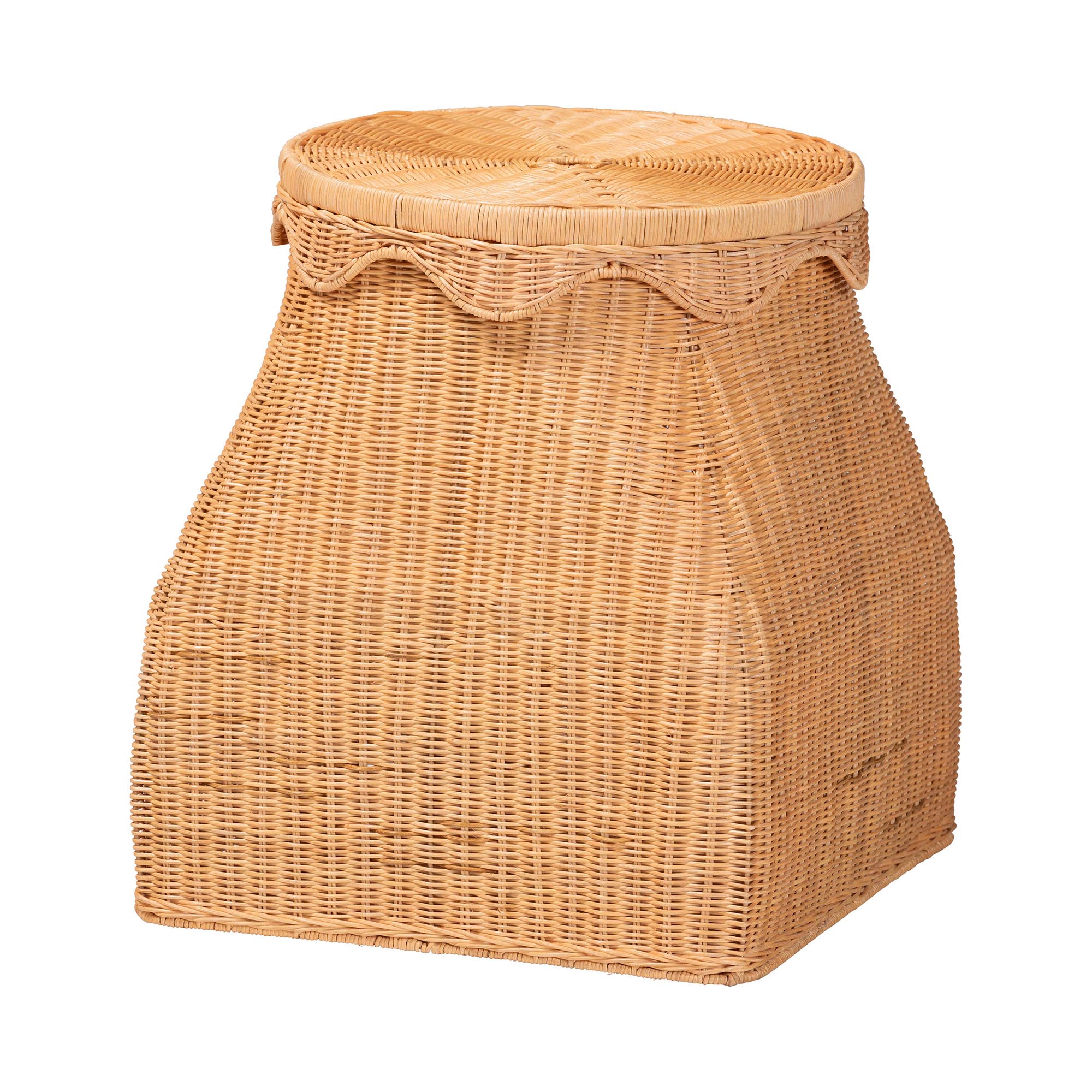 bali & pari Ada Natural Rattan Laundry Hamper - Handwoven Wicker Storage Basket for Laundry Room, Bathroom, or Bedroom Organization